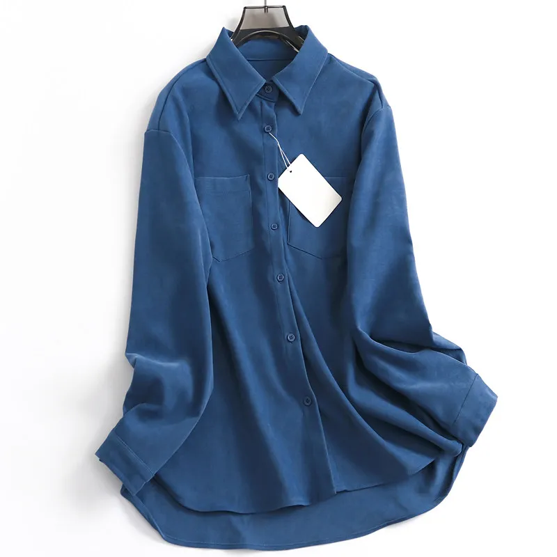 

Женские однотонные свободные пальто SuperAen с отложным воротником на одной пуговице, новые весенне-осенние рубашки с длинными рукавами