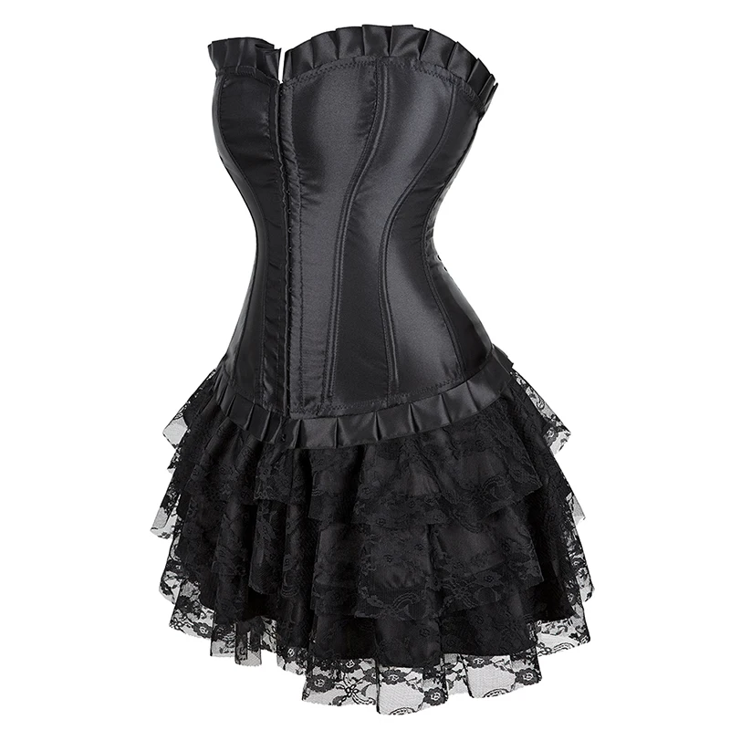sexy corsets dress for women plus size costume overbust burlesque corset & skirt set tutu corselet victorian fashion gowns