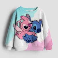 2025 Disney Hoodie Fashion Stitch Angel Monster Pocket Sweatshirt Pullover Cute hoodies girls child Sweatshirt Cartoon Top y2k