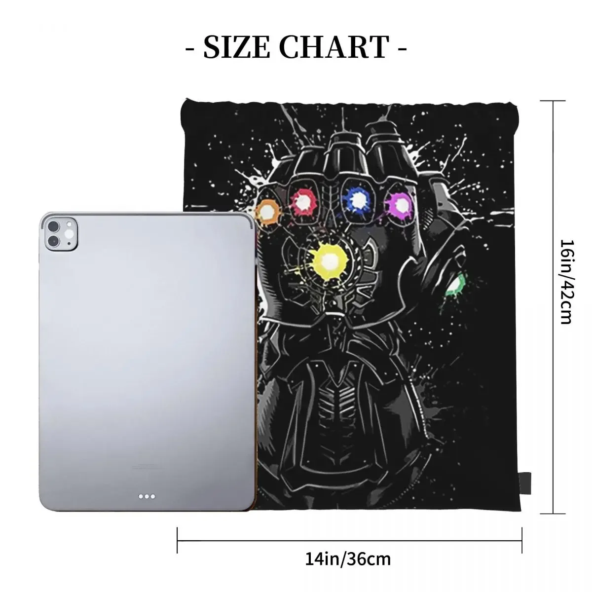 Sacos de cordão portáteis para homens e mulheres, mochilas Infinity Gauntlet, bolso para pacotes, bolsa esportiva, bolsa para estudantes