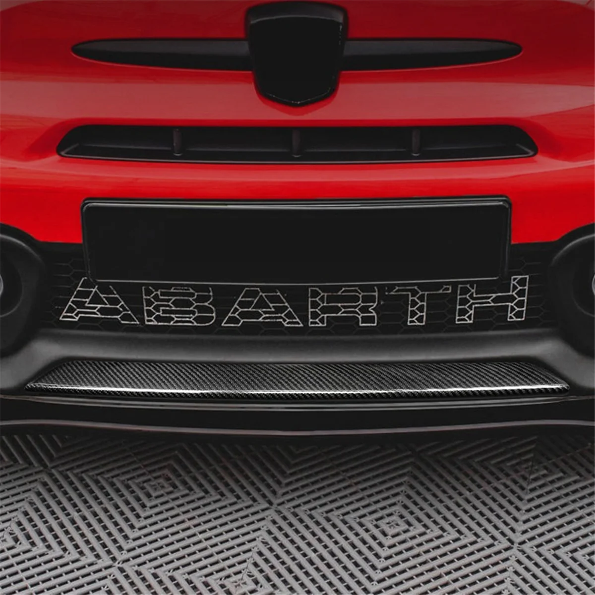 Real Hard Carbon Fiber Car Front Bumper Decorarion for Abarth 595 2017-2023 Car Accessories