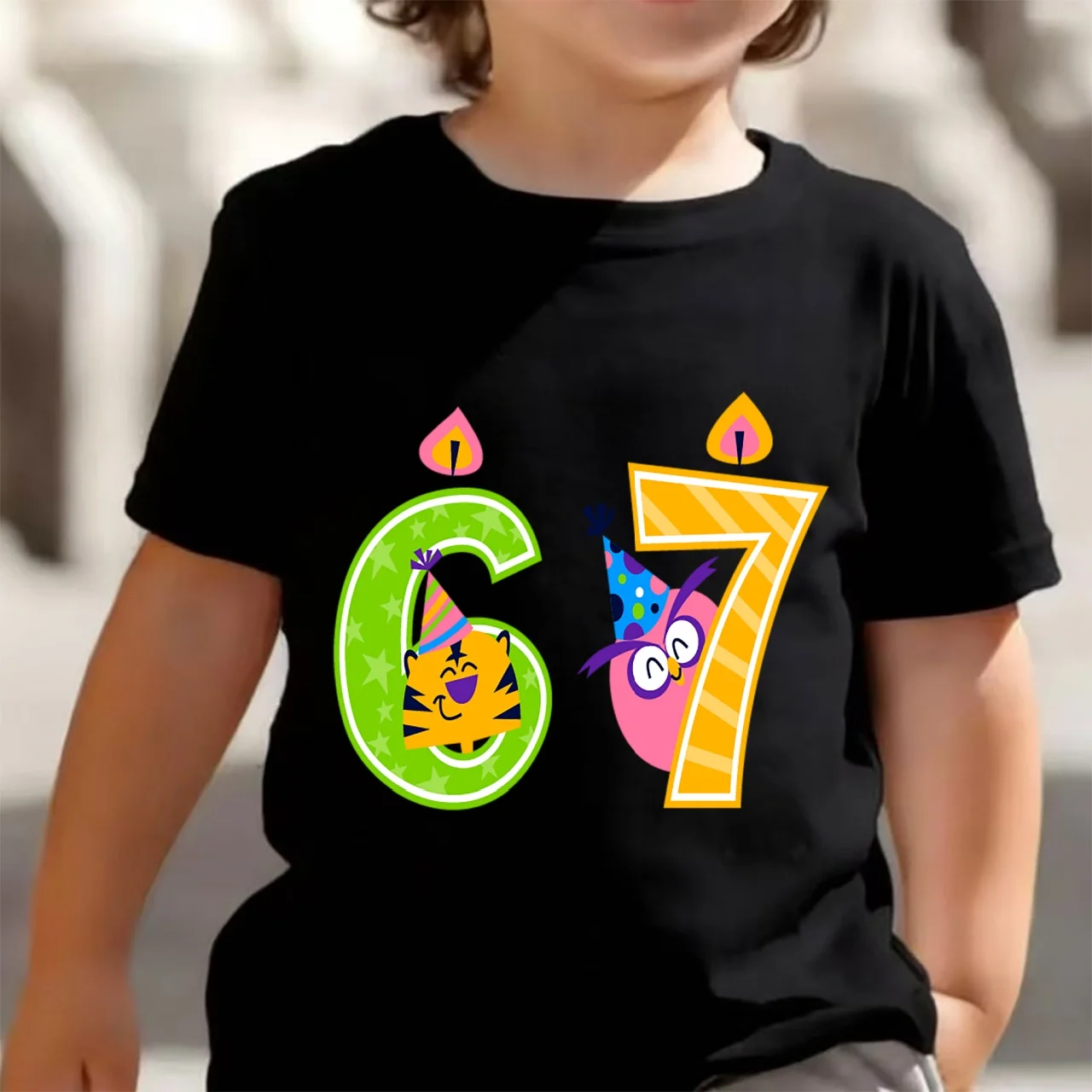 Tops Italian Brainrot 67 Meme T-Shirt Girls/Boys Building Block Ice Cream Reindeer Christmas Gift T-Shirt Kawaii Kids Clothes