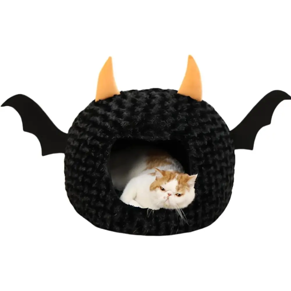 

unny Cat Bed Halloween Large Cat Cave Nest Warm Cute Kitten Bed MattrCartoon Ultra Sot Plush Removable Cushion