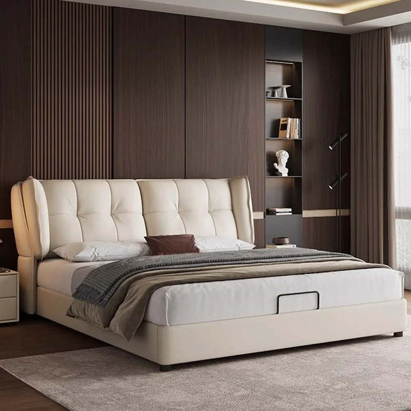 

Simple Design Bed Girls Storage Multifunctional Beauty Space Saving Bed Leather Safe Letto Matrimoniale Lounge Suite Furniture