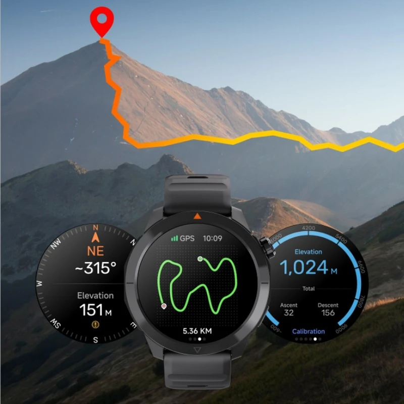 GPS Sports Smartwatch AMOLED Bluetooth Talk Compass Accurate Positioning 30 Meters Depth Waterproof Heart Rate Monitoring Watch