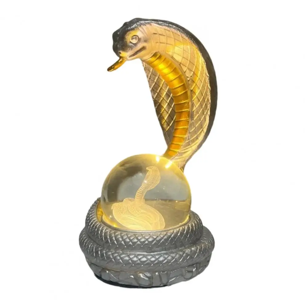 Unique Birthday Gifts Snake Shaped Resin Desk Lamp Led Rgb Color Changing Table Light Faux Ball Night Lamp for Bedroom Office