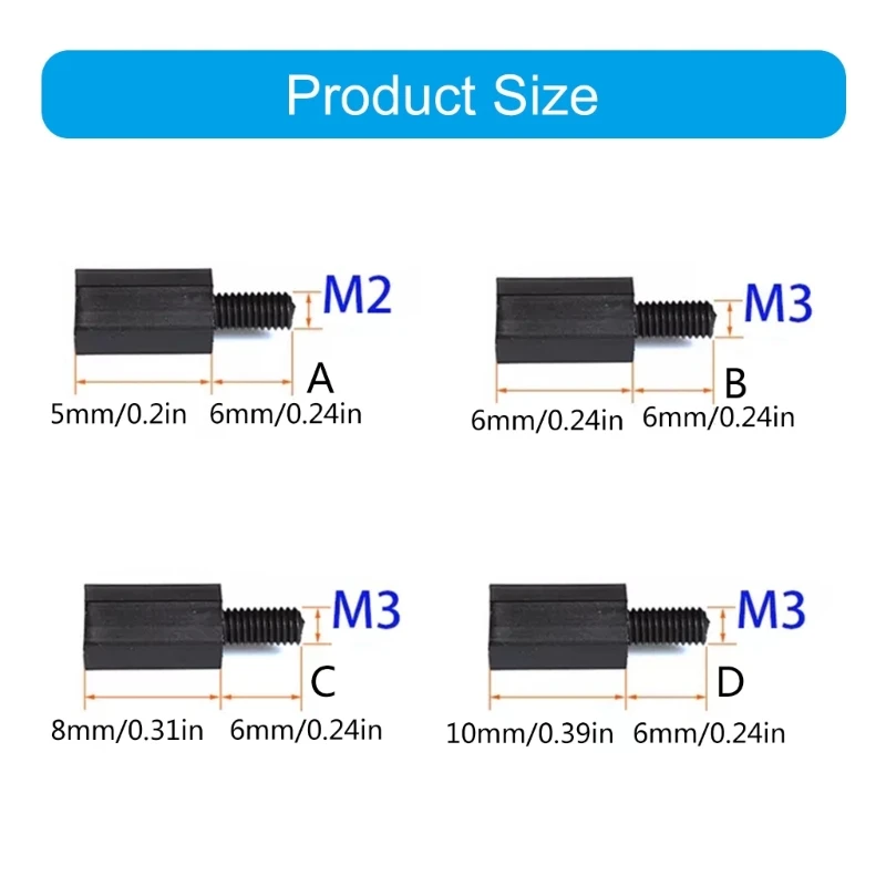 Präzises Nylon-Schraubenset für FPV Quadcopter Flight Controller und ESC-Montageschrauben M2X5/M3X6/M3X8/M3X10