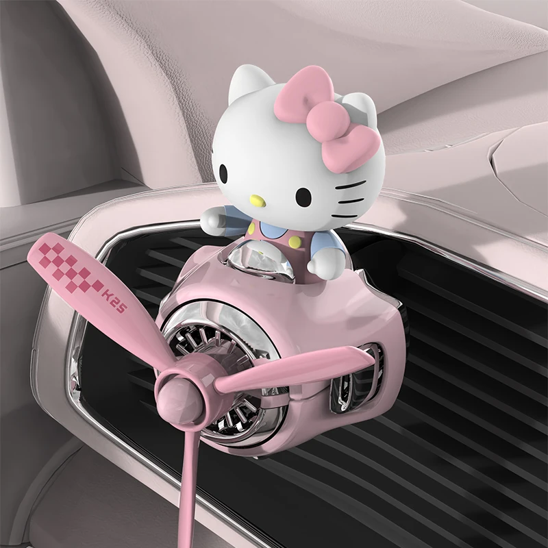 Hello Kitty Kuromi Aroma Odorless Car Accessories Interor Decorations Inside Ornament Plane Car Air Fresheners Vent Clip