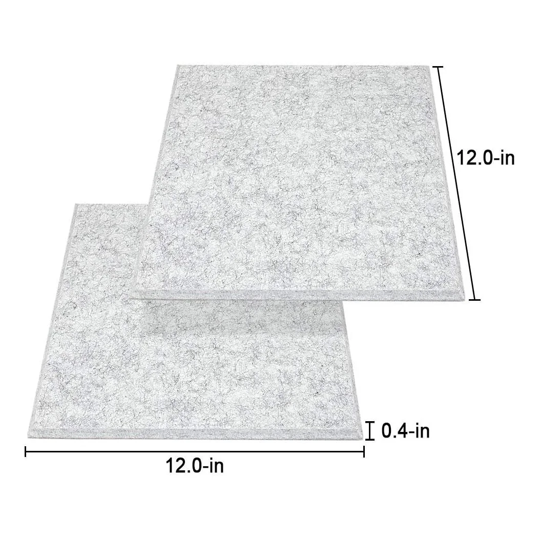 

ABYM 12PCS Acoustic Absorption Panel 12 Inch X 12 Inch X 0.4 Inch Sound Proof Padding For Wall Decoration Acoustic Treatment