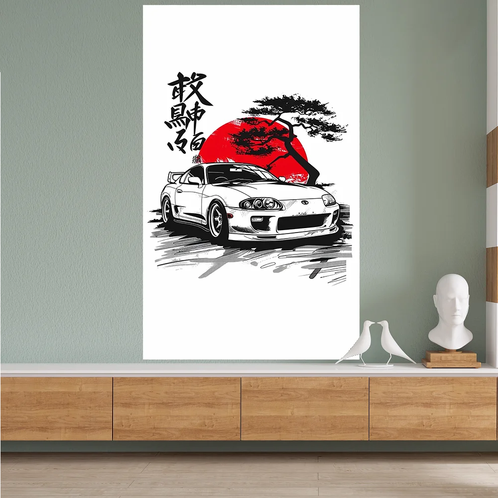 FLAGO 3X5FT Cool racing art flag suitable for rooms, decorative garages, bars with 4 buckles