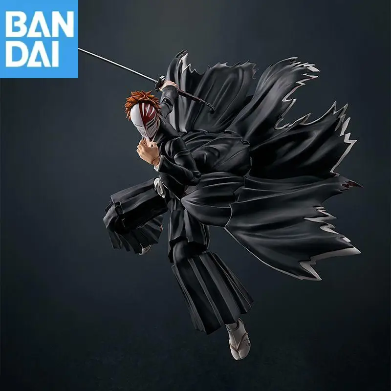 Original BANDAI S.H.Figuarts BLEACH Kurosaki Ichigo GETSUGATENSHO figura de acción de PVC modelo coleccionista genuino estatuilla juguete para regalo