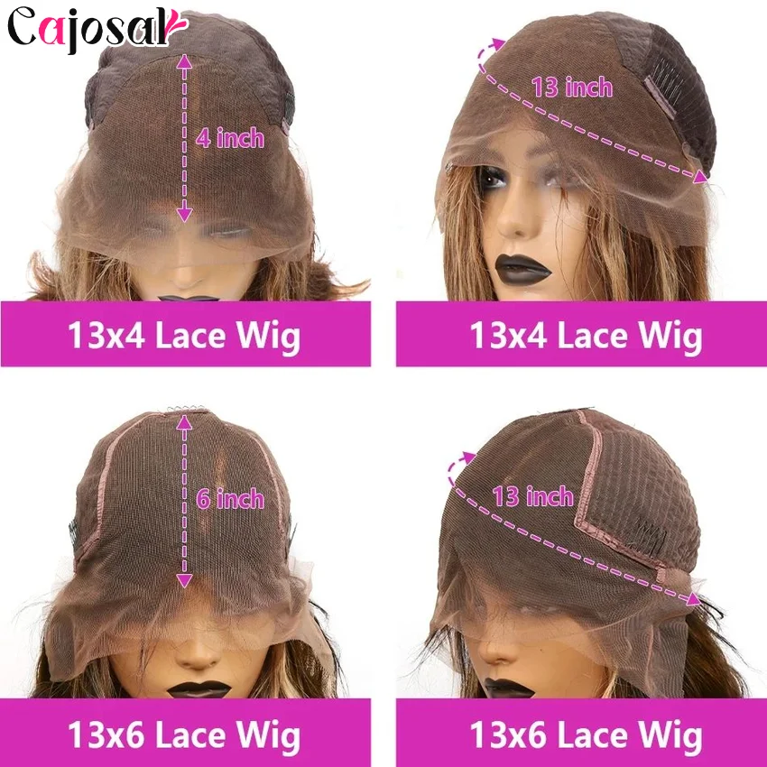 18 36Inch Bot Recht Ombre Hd Gekleurde 4X4 Lace Front Pruik Brazilian 4/27 13X6 Highlight Menselijk Haar Kant Frontale Pruiken Voor Vrouwen