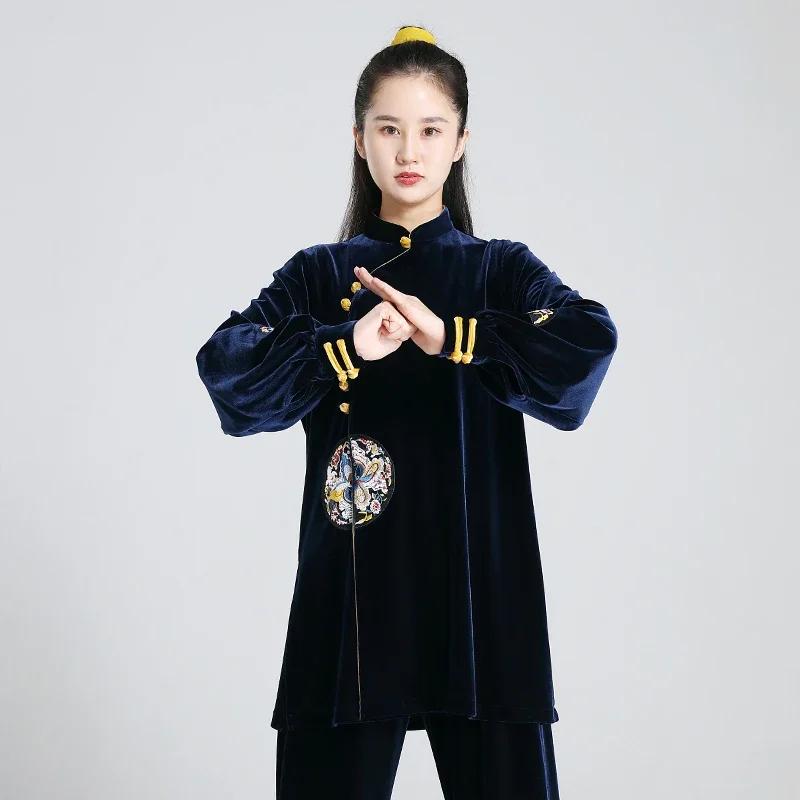 Autumn And Winter Velvet Tai Chi Clothes Women Wushu Clothes Kung Fu Competition Clothes Martial Art Uniform Wrinkle Free 2022