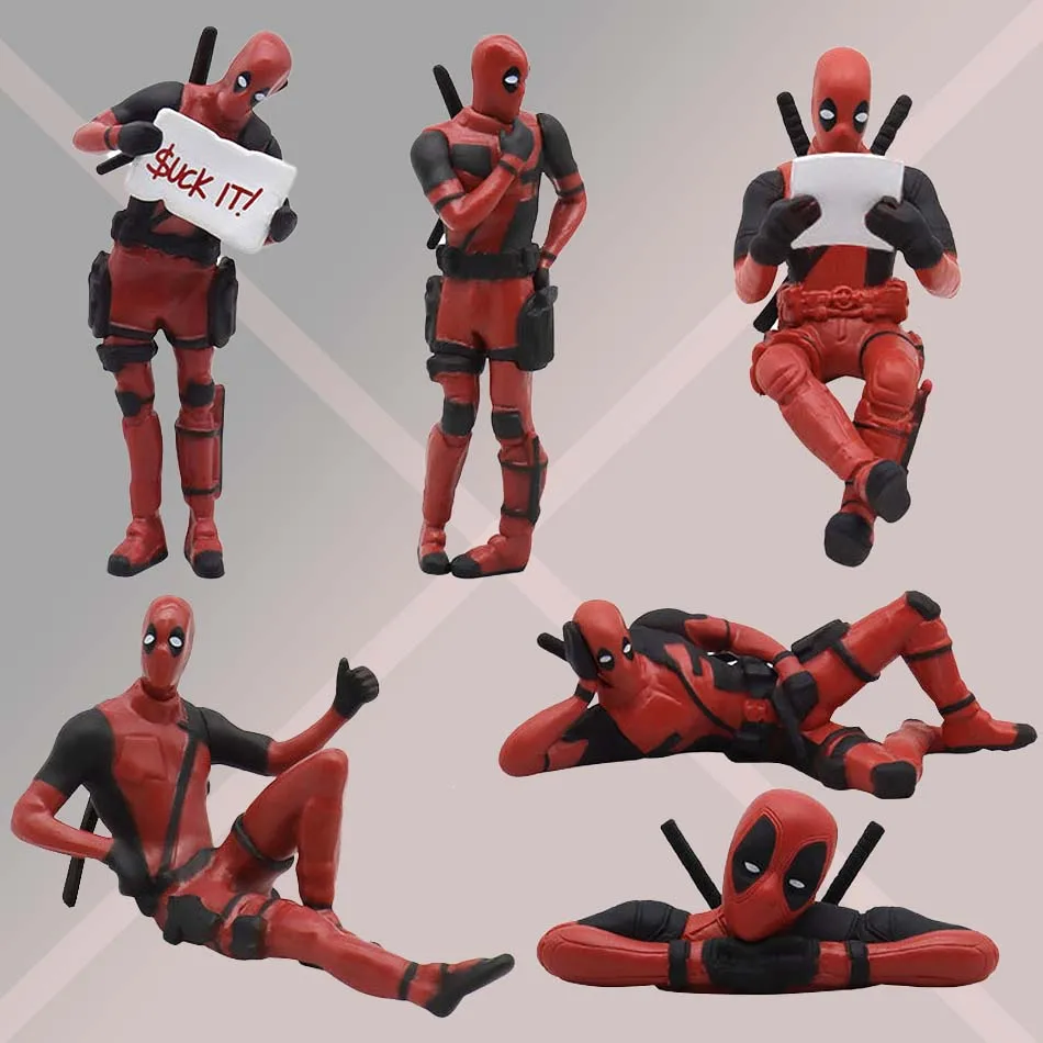 2025 Hot sold Anime Deadpool Action Figure Car Interior Decoration Pendant Accessories Model Mini Doll Figurine Kids Toy Gift