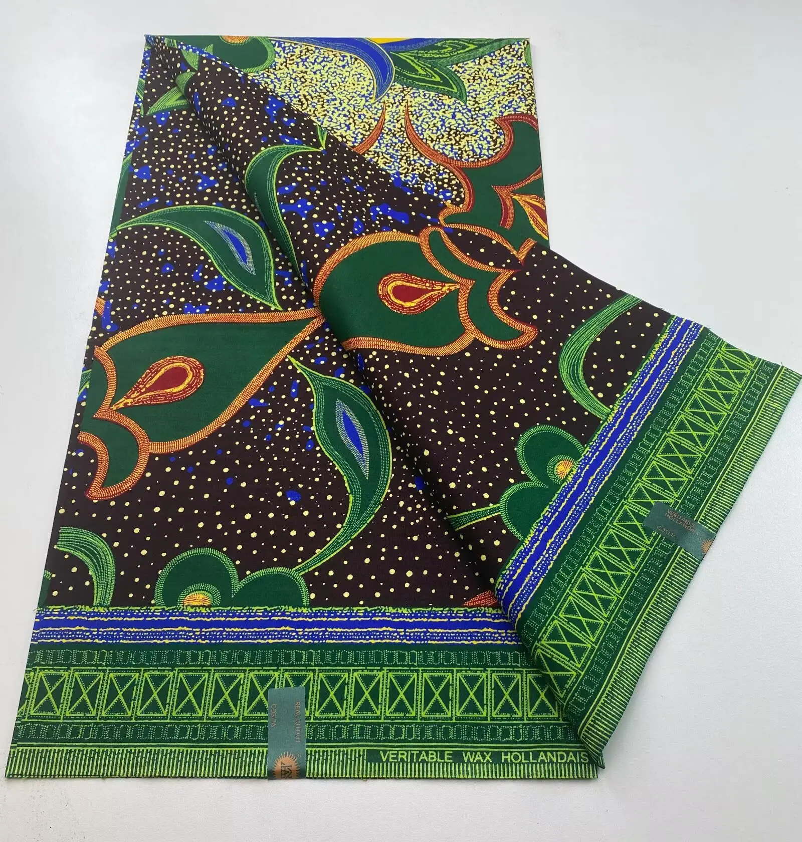 

New Dutch african Nigiar wax 100% Cotton Real Wax Pagne foVeritable Hollandais Dutch print High Quality fabric cloth 6yards