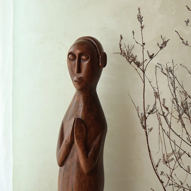 #d% African Retro Creative Solid Wood Handmade Ethnic Art Home Decor