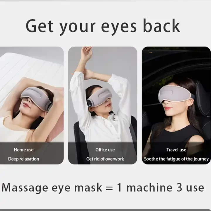 Eye Massager with Heat, Smart Eye Massager for Migraines,6 Modes ,Heat Compression Eye Massage,Heated Eye Massager Foldable