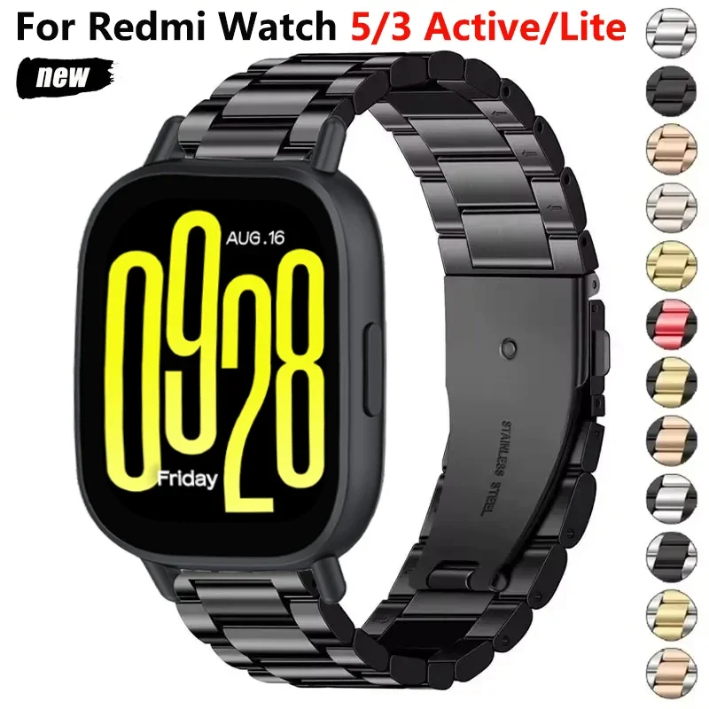 

Ремешок для часов Xiaomi Redmi Watch 5, активный браслет, металлический ремешок для Redmi Watch 5 Lite Correa, сменный ремешок из нержавеющей стали