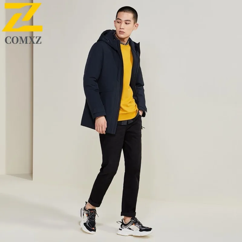 COMXZ رجل أسفل سترة الأزياء الوقوف طوق التنقل مكتب سترة دافئة الأعمال عارضة الذاتي زراعة الخريف الشتاء معطف