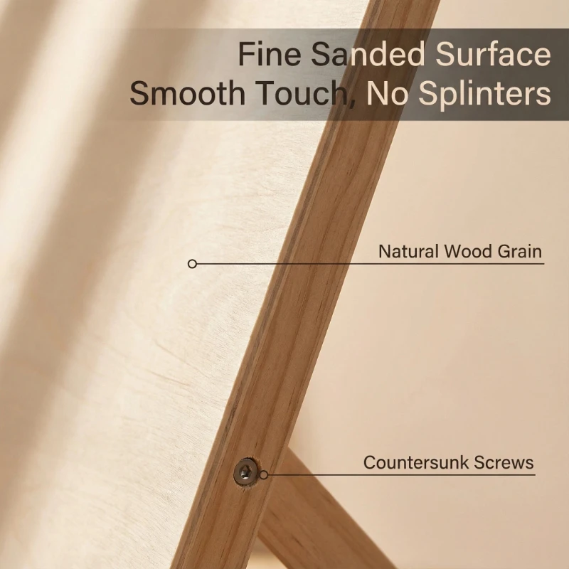1PC Portable Wooden Easel | Foldable Desktop Sketching Stand with Tilting Writing Board, Durable Wood Fiber Material for Drawing