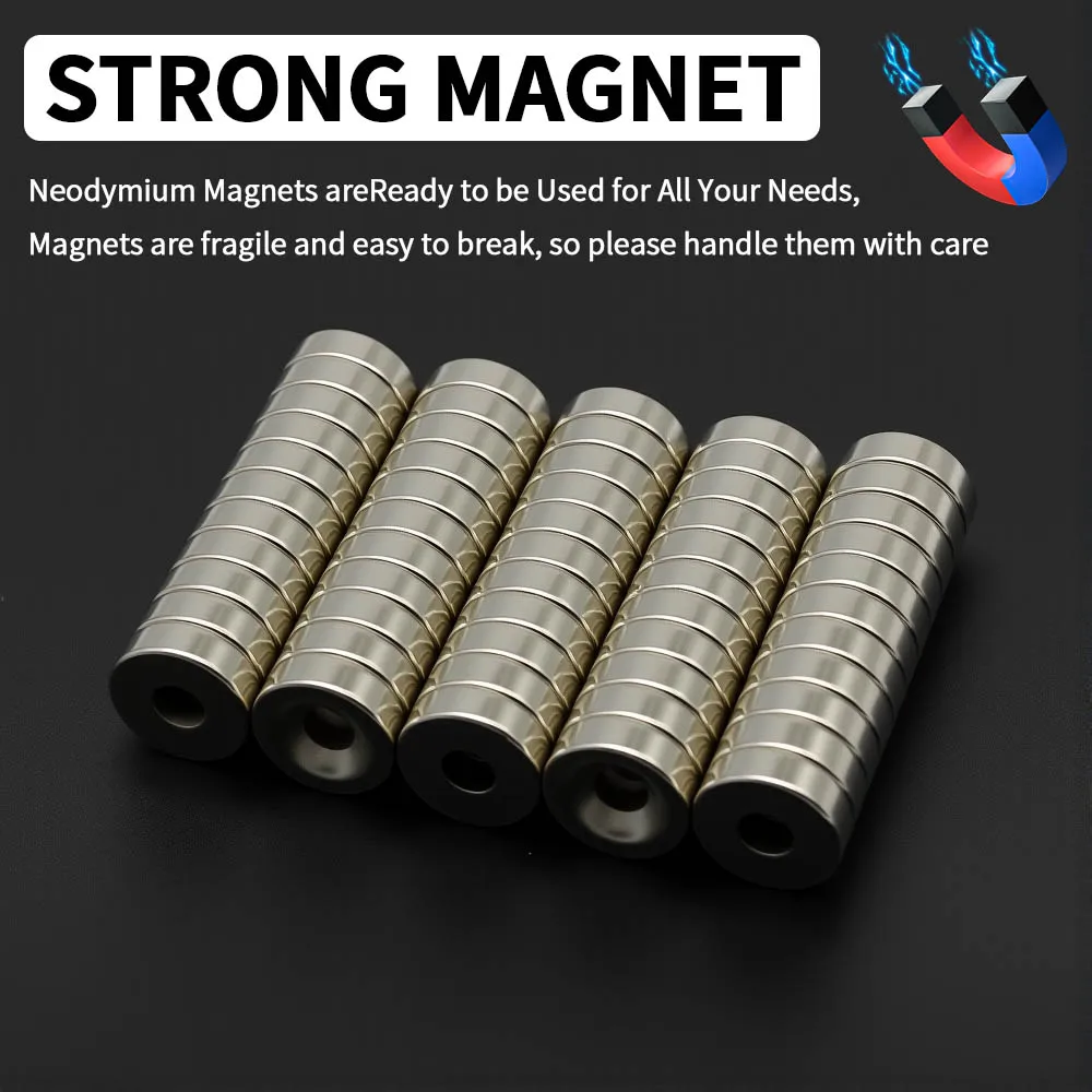 15x5-5 مللي متر مغناطيس النيوديميوم القوي N35 ندفيب المغناطيسي الدائم imanes جولة مع ثقوب مغناطيس الثلاجة قوي للغاية DIY بها بنفسك