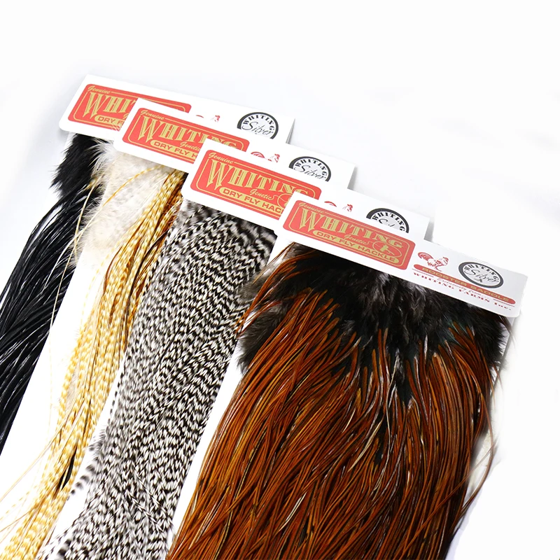 hand select 10fearhers pack 100%natural Whiting genetic rooster saddle fly tying hackle 12-14inches long hair extension feathers