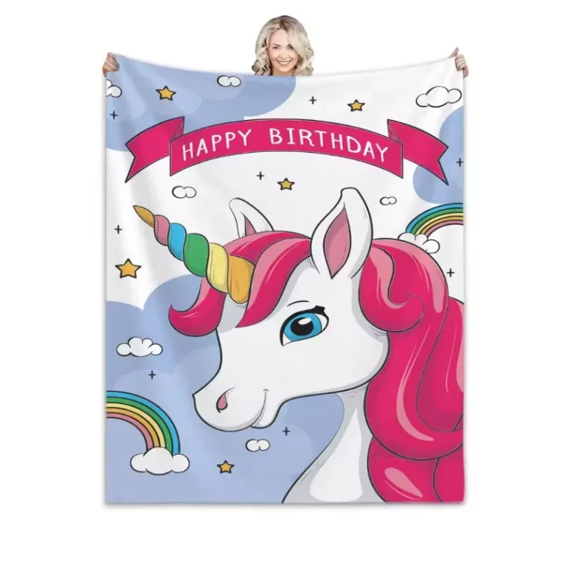 Manta de franela de unicornio para niñas y niños, manta suave y cálida para bebé, cama, sofá, regalo de cumpleaños y Navidad