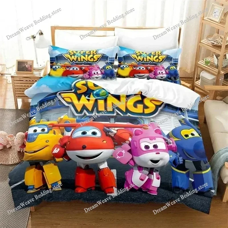 3D Print Super Cartoon Wings Bedding Set Boys Girls Twin Queen King Size Duvet Cover Pillowcase Bed boys Home Textileextile59296