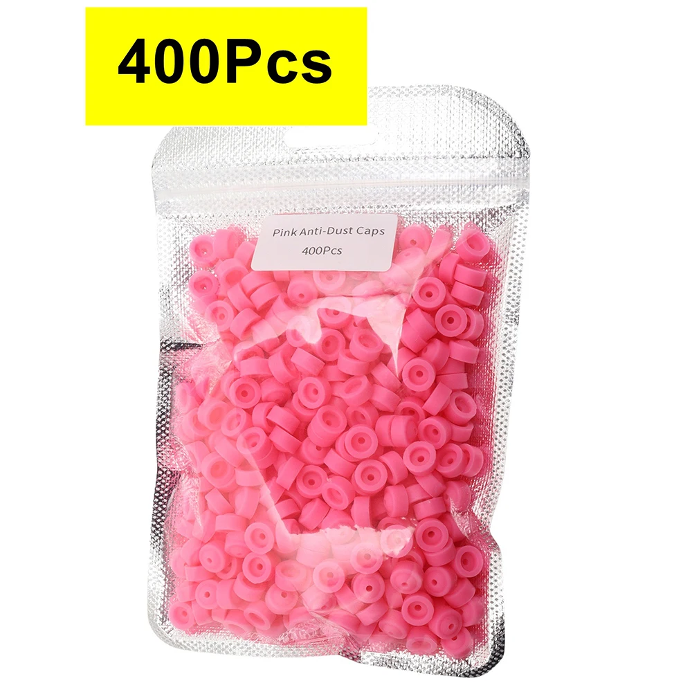 10/20/50/100/400 Stuks Roze Siliconen Stofdichte Protector Caps voor 2/32 "Nail Boren-of E-bestand Siliconen Stofstopper Roze Nagel