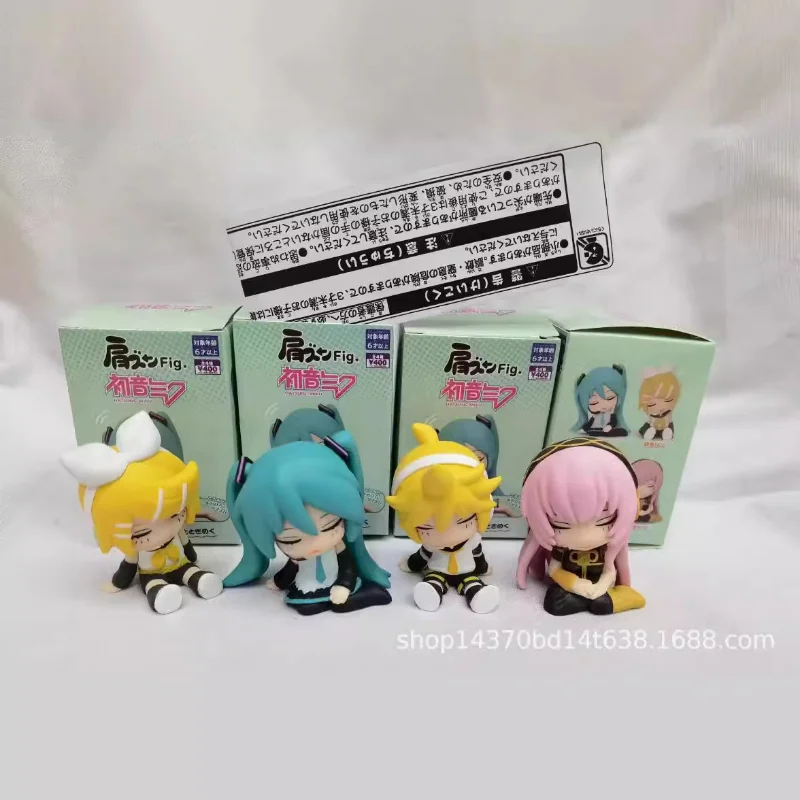 애니메이션 하츠네 미쿠 루카 카가미네 린 렌, 카와이 수면 피규어, PVC 모델 장난감 인형 수집 장식품 선물, 4 개, 6cm