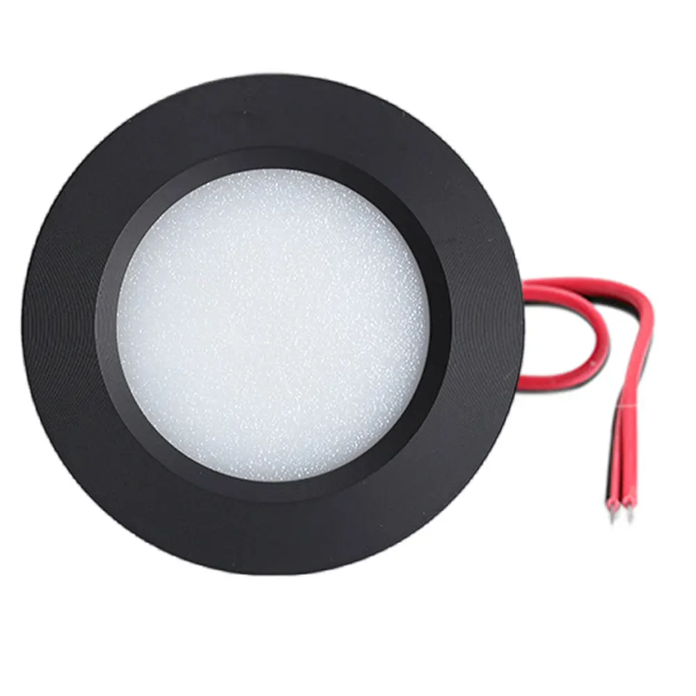 Luz empotrable LED de 68mm, 3W, 12V CC, agujero de 55mm, 2 1/2 pulgadas, luz empotrada para RV, luz LED delgada para armario, bombilla de disco,