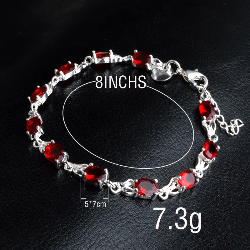 Fashion Charm Bracelet&Bangle for Women Plata 925 Stterling Sliver Heart Wedding&Birthday Vintage Jewelry Girls Gift