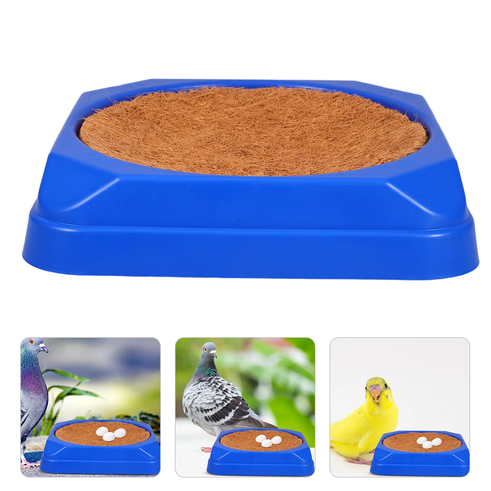 5 Sets Plastic Pigeon Nesting Bowls with Soft Brown Pads – Anti-Flip Design for Hatching & Breeding