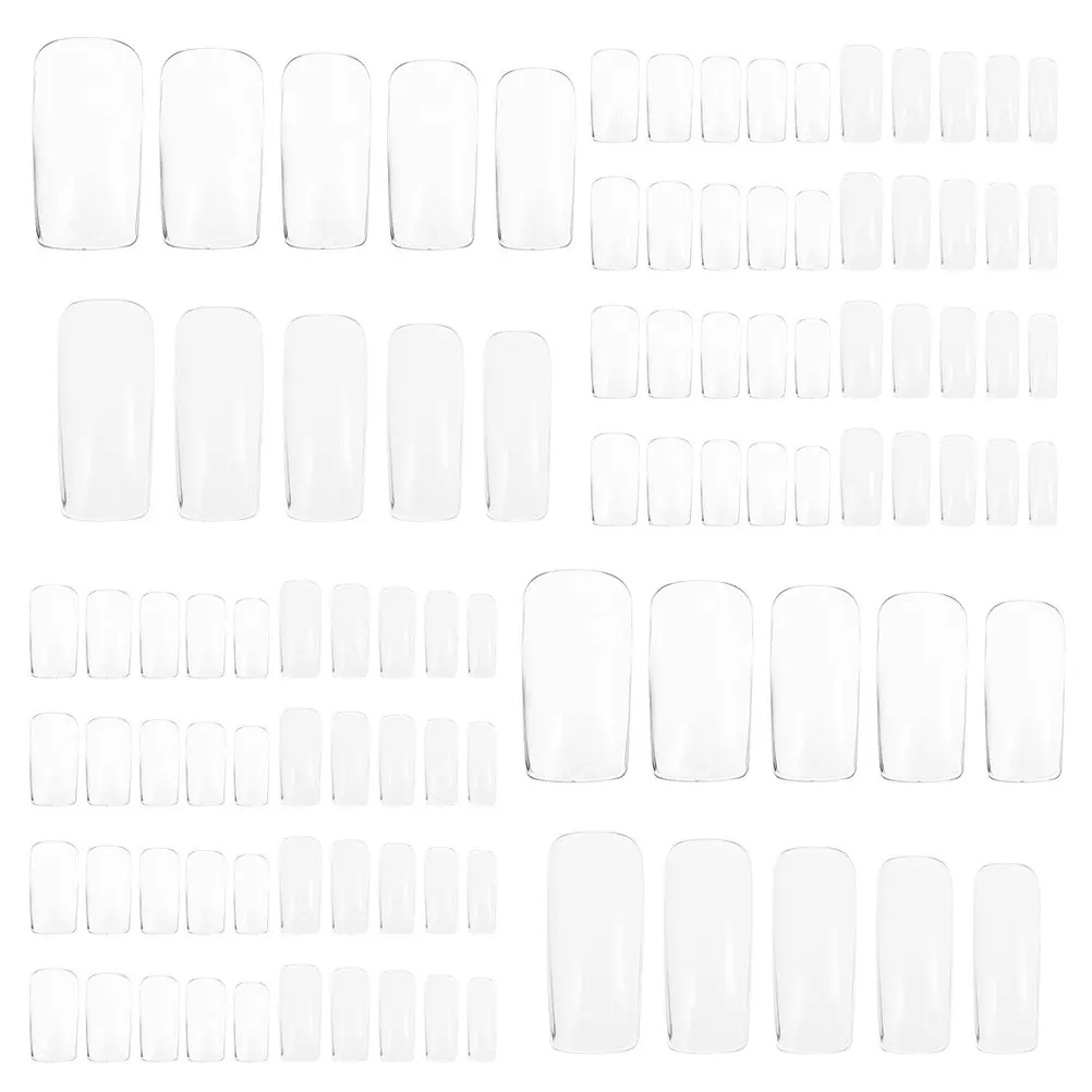 1000Pcs Clear Nail Tips Multi Size Full Cover False Nails Easy Apply Removable Press on Nails Kit for Salon Home Nail Extension