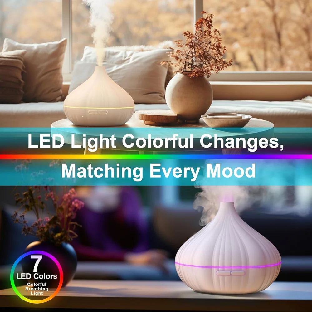 550ml Essential Oil Diffuser with Auto-Off Timer Mist Humidifier Eco-Friendly with Ambient Light for Home Use