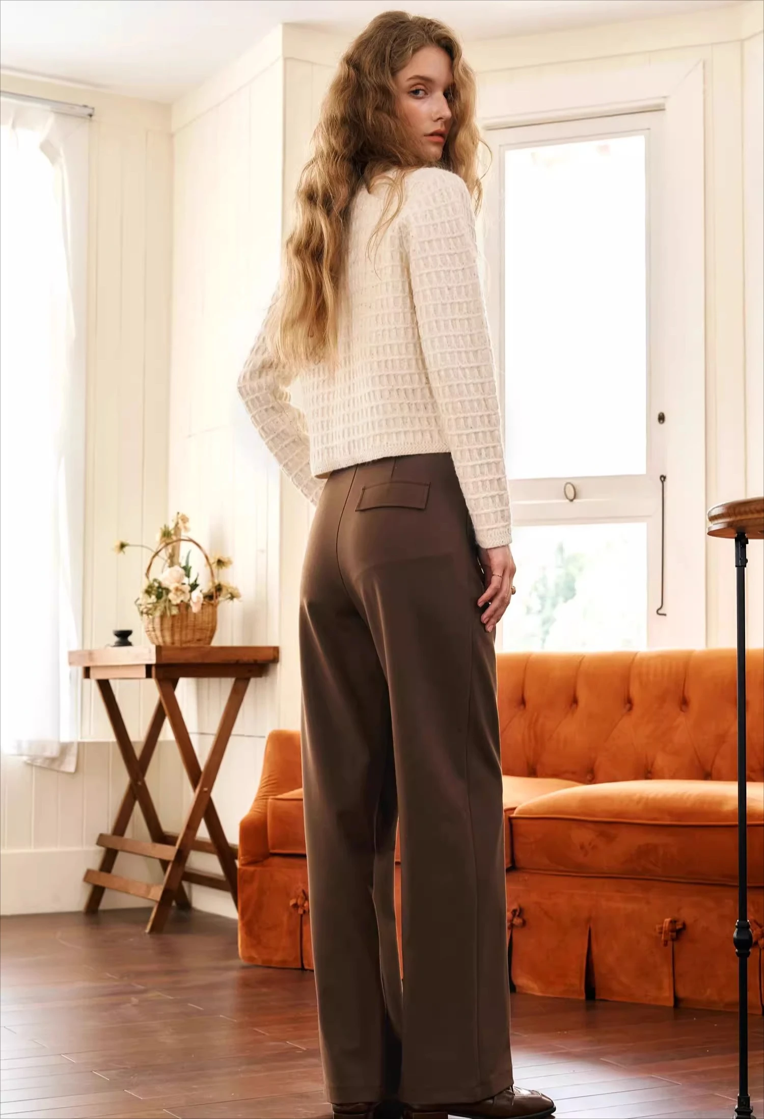 OLrain Women's Long Pants 2025 Autumn Simple Straight Leg Commute Pants Ladies Solid Woman Trousers Female Clothing N56QK93803