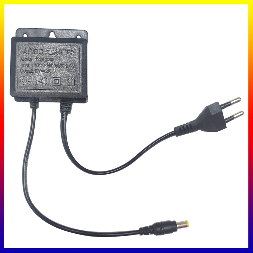 DC12V 2A Waterproof EU Plug Power Adapter For Security Surveillance CCTV Camera Charger NVR DVR Input AC100V-240V 5.5*2.1mm
