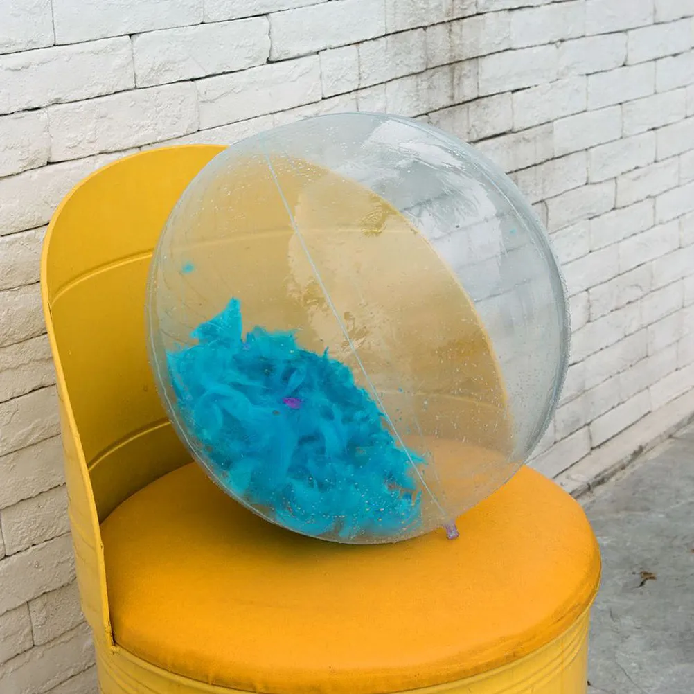 

Надувной пляжный мяч, круглый, прозрачный, 40 см, для игр на улице и в помещении, для тренировки навыков ловли и бросания, интерактивная игра