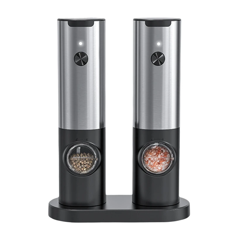 

Rechargeable Electric Salt And Pepper Grinder Set,Automatic Salt And Pepper Grinder Set, 2 Adjustable Coarseness Mills