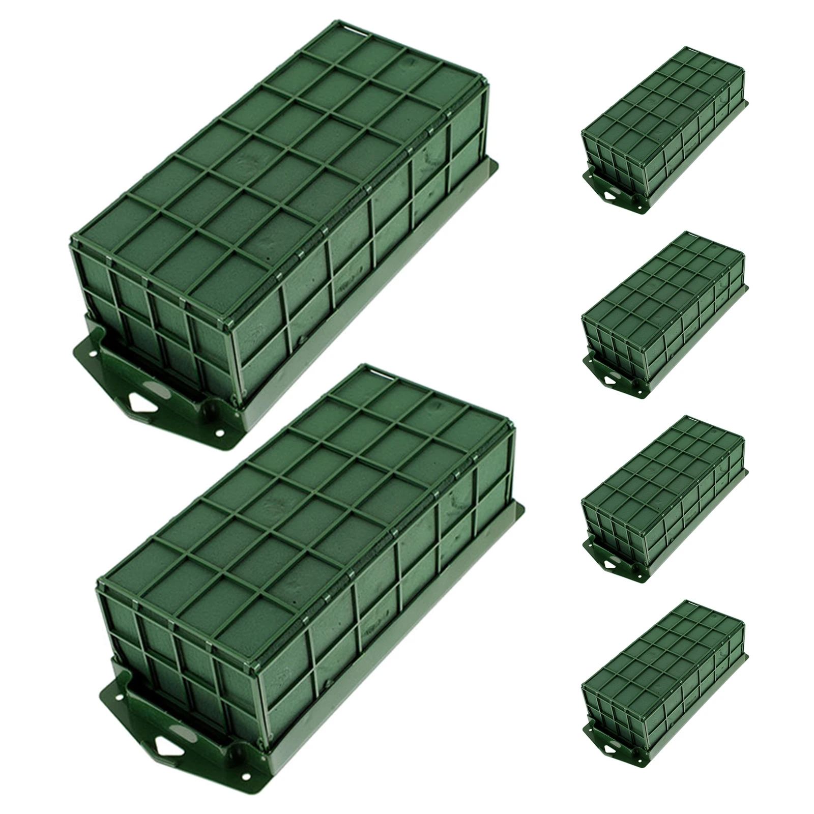 

6pcs Cage: Rectangular Flower Arranging Mud Holders For Diy Floral Wall Decor Bouquet Display Durable Plastic Floral Boxes