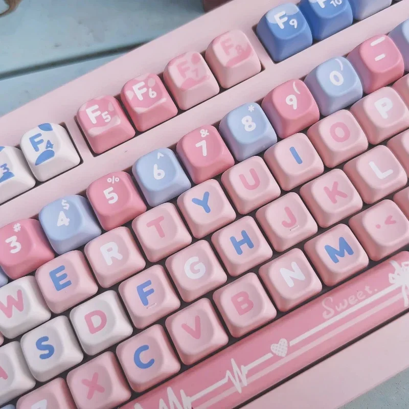 MiFuny Cute Sweet Dreams Keycaps 140 Key PBT Cherry/mda/eoa Profile Keycap Customized Pink Key Caps for Mechanical Keyboard Gift