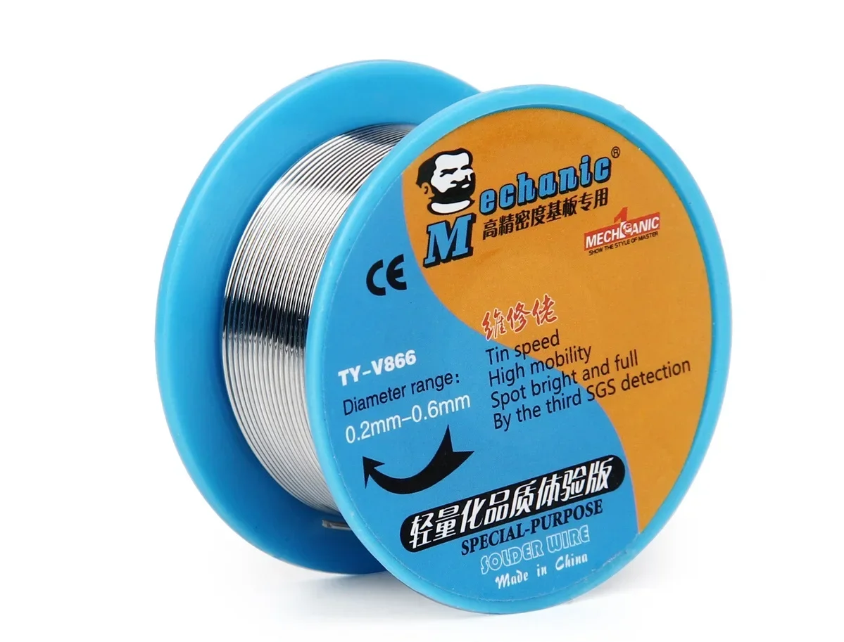 MECHANIC TY-V866 40g Mild Rosin Core 183℃ Melting Point 0.4-0.8mm High Purity Environmental Solder Wire Welding Flux Iron Cable