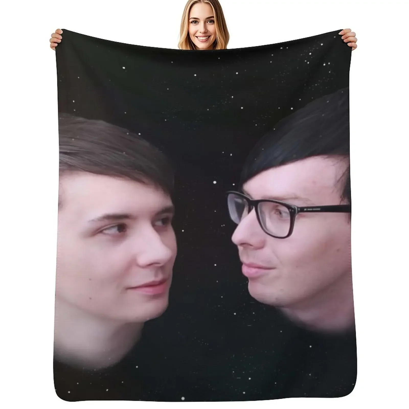 

Dan And Phil - Galaxy Throw Blanket Decorative Beds Sofa Quilt Summer warm for winter Blanket