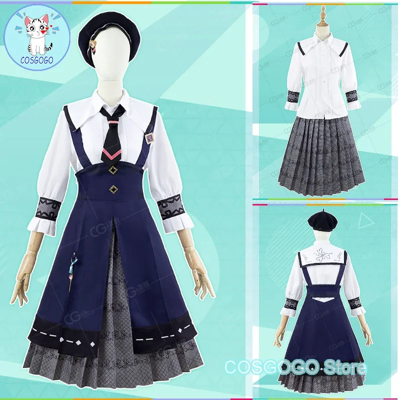 COSGOGO Gioco PJSK Hinomori Shizuku/Hanasato Minori Costume Cosplay Abiti di Halloween Abbigliamento donna