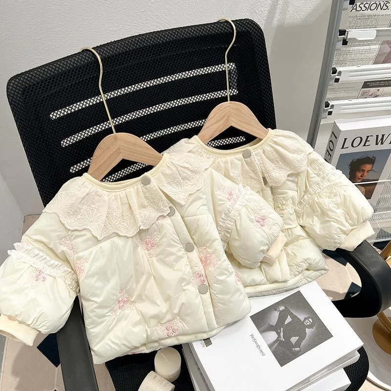 

Autumn Winter Girls' Warm Coat Padded Jacket Pure Color Hooded Tops New Fashion Children Clothing 7 To 12 Years Old Cute Style