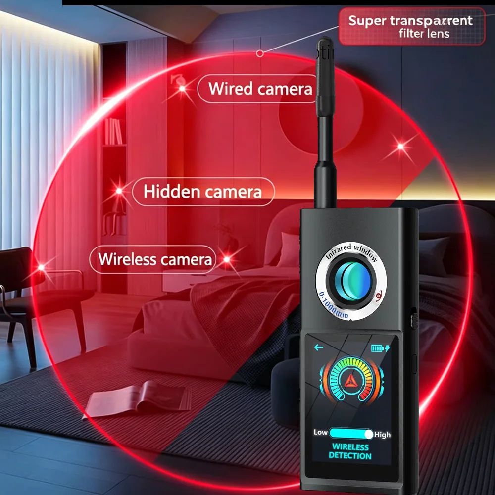 Anti-candid Camera car gps tracker Detector AI Chip RF Detection Interference Wifi GSM Spy-cam Wireless Signal Mini Bug Finder
