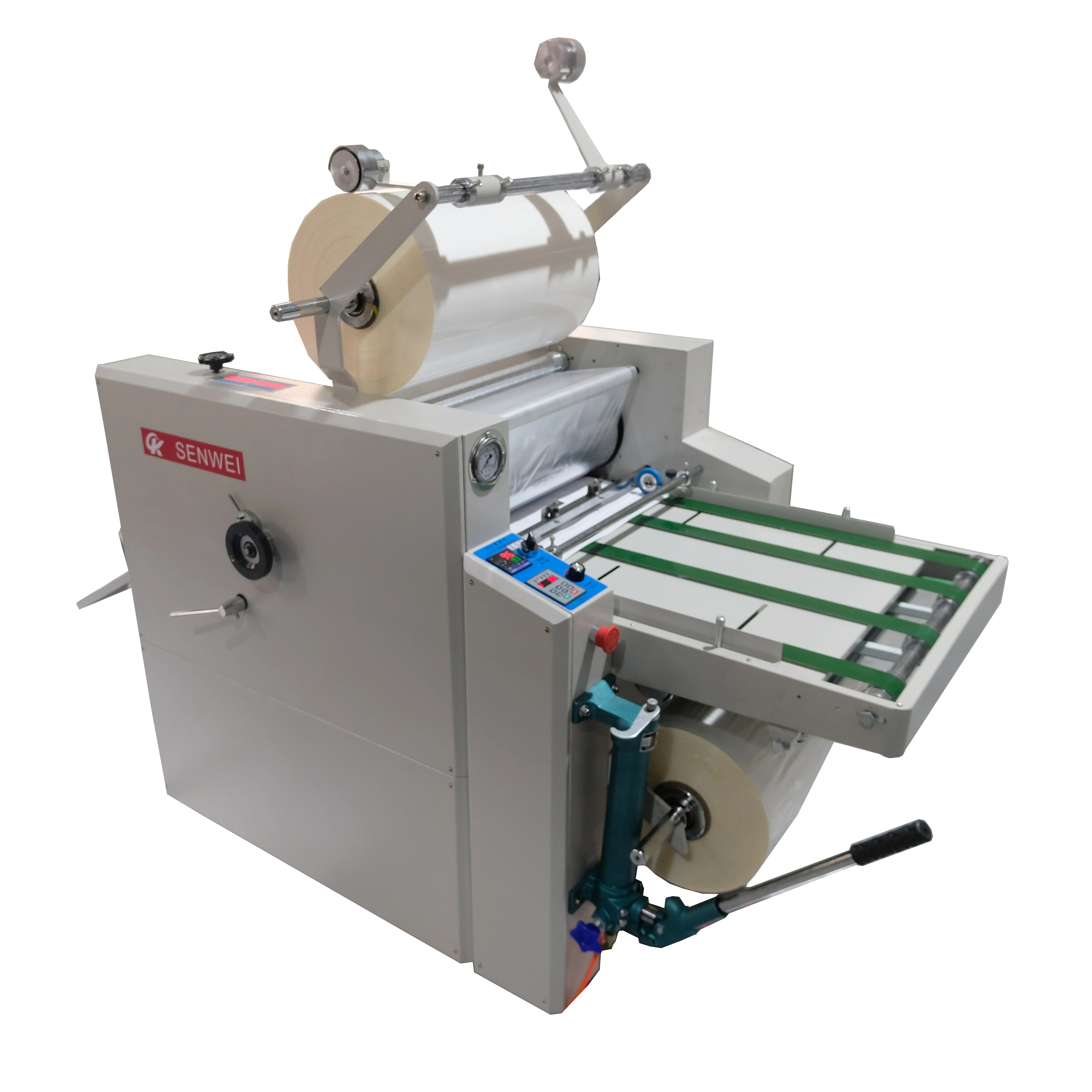 SWFM520C 480MM BOPP Film A2 A3 Paper Laminating Machine Semi Auto Can Double Sided Doulb Film Rack Factory Laminator
