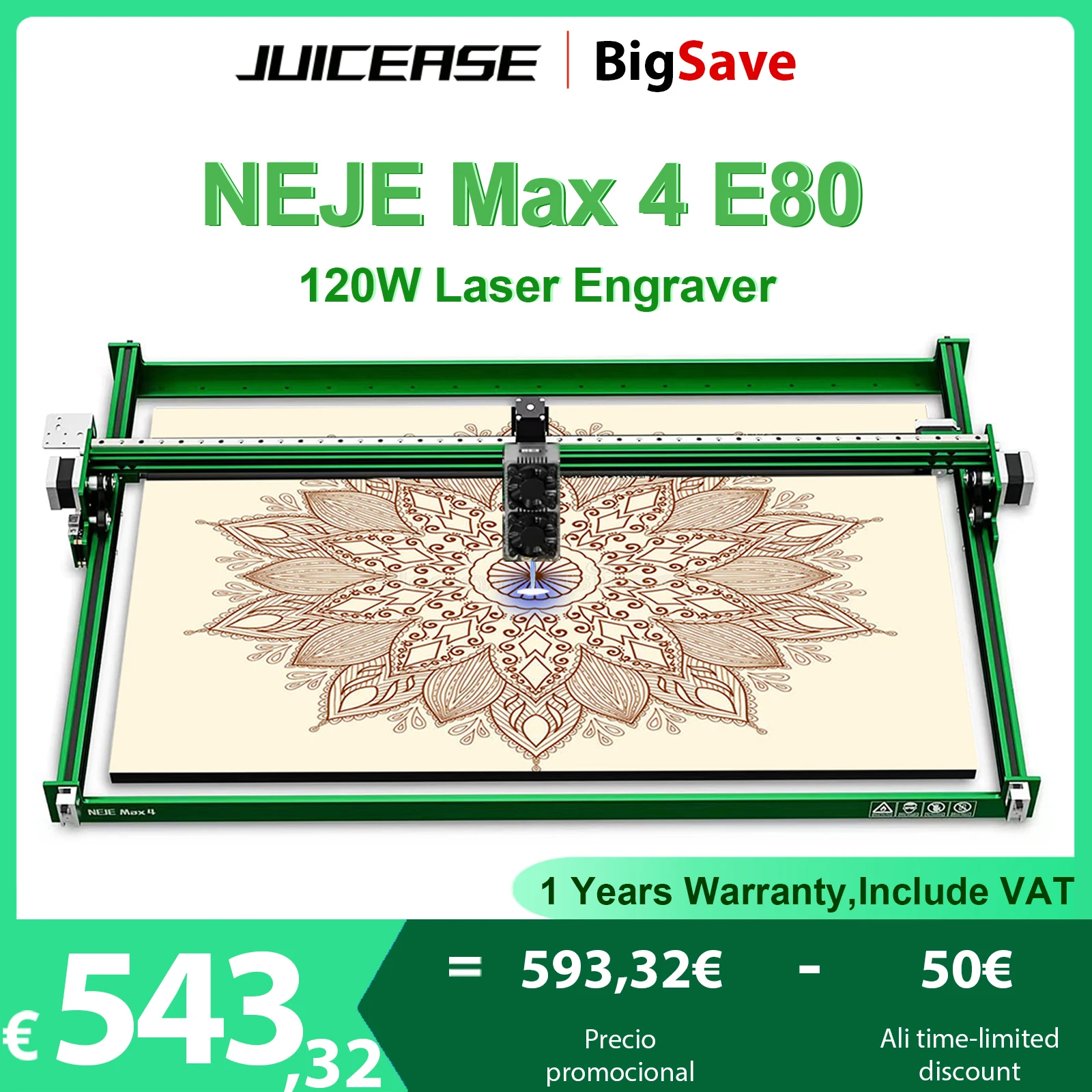 NEJE Max 4 E80 Laser Engaver Powerful 120W Powerful CNC Laser Engaving Machine Wood Cutting Machine With GRBL Wireless Control