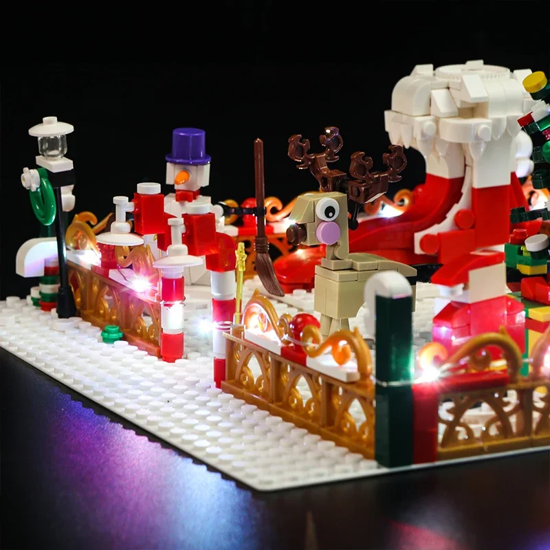 お友だちの遊園地のビルディングブロック,クリスマスの村,都市の装飾,サンタクラスのレンガ,おもちゃのギフト,冬