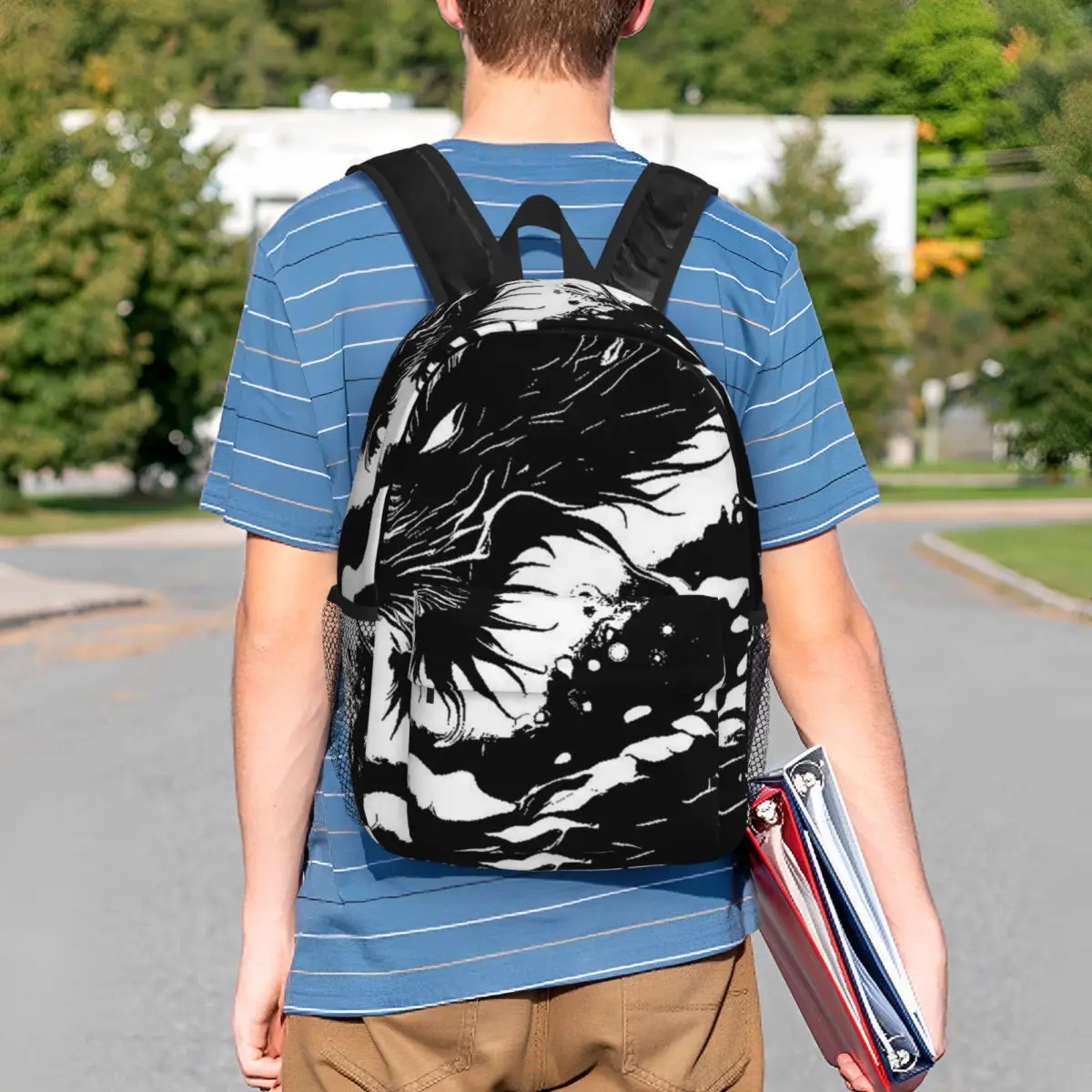 

Chinese Black Dragon Totem Design Backpack Student BookBag Kids School Bag Computer Shoulder Bags for Men Women